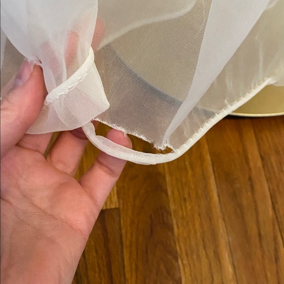 Vintage Sheer Cream Chiffon Full Length Chemise Gown Size Small - Picture 14 of 14